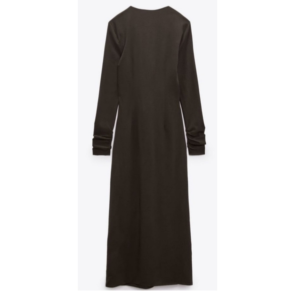 ZARA DRAPED WOOL BLEND DRESS NWT Size L Large - Picture 5 of 11